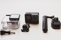 GoPro HERO 5 action camera with accessories Royalty Free Stock Photo