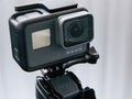 GoPro HERO 5 action camera on tripod Royalty Free Stock Photo