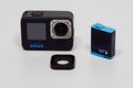 GoPro Hero 10 black with logo top view. Royalty Free Stock Photo