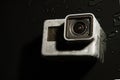 GoPro HERO 5 digital action camera with water drops Royalty Free Stock Photo