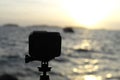 Gopro with the sea in Nam Du Royalty Free Stock Photo