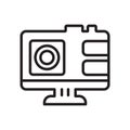 Gopro icon vector sign and symbol isolated on white background