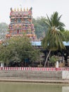 Colorful temple gateway in Tamil Nadu, India