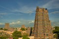 Gopurams of meenakshi sundareswarar shrine temple in morning light Madurai Tamil Nadu