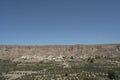 Panoramic view of Gorafe with badlands mountains a sunny day, Granada, Spain Royalty Free Stock Photo