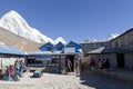 Gorak sheap, Nepal-cirka November, 2017: a lodge on the way to Everest Base
