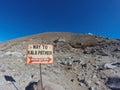 Gorak Shep, Nepal - May 15th, 2019: Signpost showing Way to Kala Pather during Everest base camp trek in the Himalayan mountain