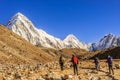 Pumori, Lingtren and Khumbutse peaks in Nepal