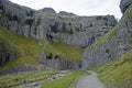 Gordale Beck and the Limestone rocks near Gordale scar Royalty Free Stock Photo