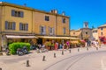 GORDES, FRANCE, JUNE 24, 2017: View of a central square in Gordes village in France Royalty Free Stock Photo