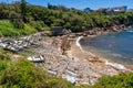 Gordon`s Bay view with small boats on the shore during Bondi to Coogee coastal walk in Sydney Australia