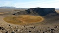 Gore at the bottom of the crater of a volcano that has been extinguished Royalty Free Stock Photo