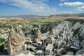 Hilly landscape - Goreme, Cappadocia - landmark attraction in Turkey Royalty Free Stock Photo