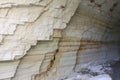 Goreme Open Air Museum rock texture. Chamney interior wall. Turkey.