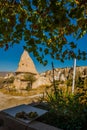 Goreme region, Cappadocia, Anatolia, Turkey: El Nazar church. One of the most beautiful rock churches in Sunny weather in summer