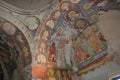 Goreme, Zemi Valley, Cappadocia, Anatolia, Turkey: Interior of the temple. El Nazar church. Unique painting with scenes from the