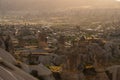 Goreme town in a beautiful morning sunrise, Cappadocia in central Anatolia, Turkey Royalty Free Stock Photo