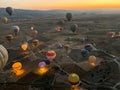 Goreme, Turkey, August 13th 2022 The view of beautiful baloons over Goreme