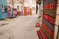 Goreme, Turkey - March 2023 Street with old houses and cave hotels in Goreme, Cappadocia, Turkey