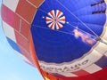 The colorful dome of the balloon from the inside