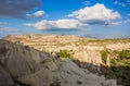 Goreme, Turkey - panorama view of the town of GoÃËreme in Cappadocia, Turkey with fairy chimneys, houses, and unique rock