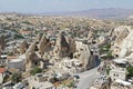 Goreme village, Turkey. Rural Cappadocia landscape. Stone houses in Goreme, Cappadocia. Royalty Free Stock Photo