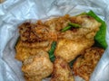 Gorengan refers to a variety of deep-fried snacks in Indonesian cuisine.