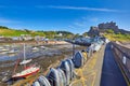 Gorey Harbour with Gorey Castle early morning