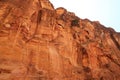 Gorge canyon Siq at ancient city of Petra, Jordan Royalty Free Stock Photo