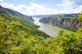 Gorge on the Danube river Beautiful view Nature landscape Royalty Free Stock Photo