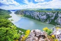 Gorge on the Danube river Beautiful view Nature landscape Royalty Free Stock Photo
