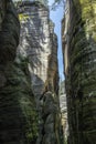 The gorge between the homole-shaped rock formations