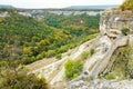 Gorge mariam dere and wall of chufut kale town