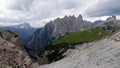 Gorge near Drei Zinnen, Tre Cime di Lavaredo in Dolomiten mountains, Italy Royalty Free Stock Photo