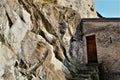 Gorge of nesso on lake como in italy - house in the rock