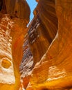 Gorge with rocks of red sandstone in Petra Royalty Free Stock Photo