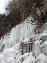 Glacial gorge wall covered in snow and ice in upstate NY Royalty Free Stock Photo