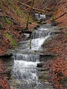 Gorge waterfall created from heavy winter runoff by Owasco Lake NYS series 2