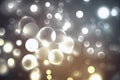 Festive White Bokeh Background with Beautiful Christmas Lights Blurring in the Background Royalty Free Stock Photo