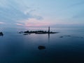 Gorgeous aerial shot of an isle at evening