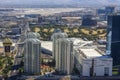 Gorgeous aerial view of Las Vegas with casino hotels.