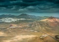 Gorgeous aerial view of mountains and valleys in Lanzarote