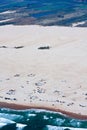 Gorgeous aerial view of Oceano dunes in California Royalty Free Stock Photo