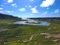 Gorgeous aerial view over the water at Batiquitos Lagoon