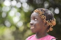 Gorgeous African School girl side view outdoors