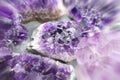 Gorgeous Amethyst Gemstones Close Up With Zoom Burst Effect For Crystal Healing And Meditation