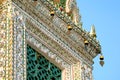 Architectural Details of the Pavilion Called Phra Mondop of The Temple of Dawn Wat Arun with Wind Chimes, Bangkok, Thailand Royalty Free Stock Photo