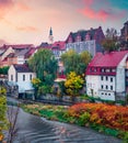 Gorgeous autumn cityscape of Gorlitz, eastern Germany, Europe. Spectacular sunrise view of St Peter and PaulÃ¢â¬â¢s Church
