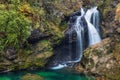 Gorgeous autumn waterfall view in Vintgar Gorge Royalty Free Stock Photo