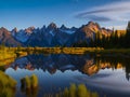 Gorgeous autumnal sunset over a lake. Royalty Free Stock Photo